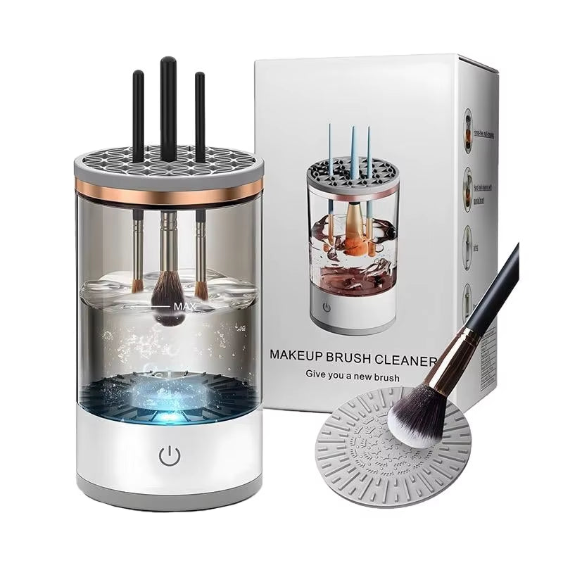 Electric Makeup Brush Cleaner Machine Automatic Cleaning Tools USB Rechargeable Portable 3 in 1 Makeup Brushes Holder Stand Tool