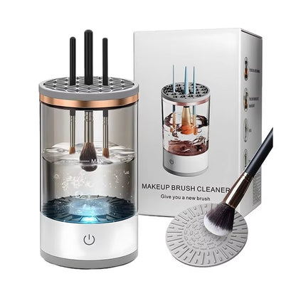 Electric Makeup Brush Cleaner Machine Automatic Cleaning Tools USB Rechargeable Portable 3 in 1 Makeup Brushes Holder Stand Tool